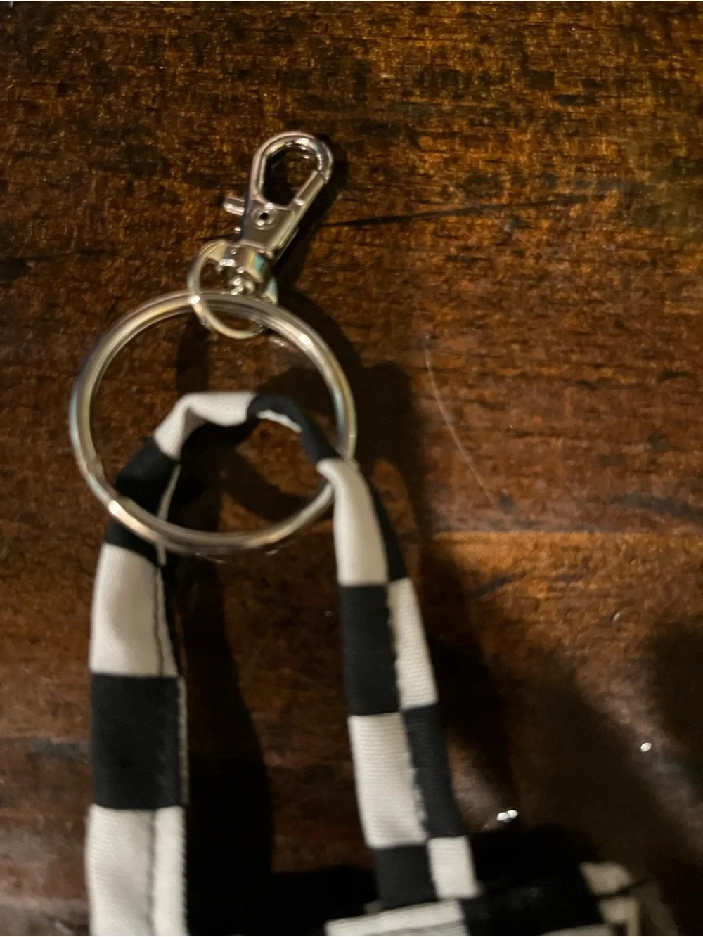 Checkerboard Keychain Pouch - Black & White Anthrax